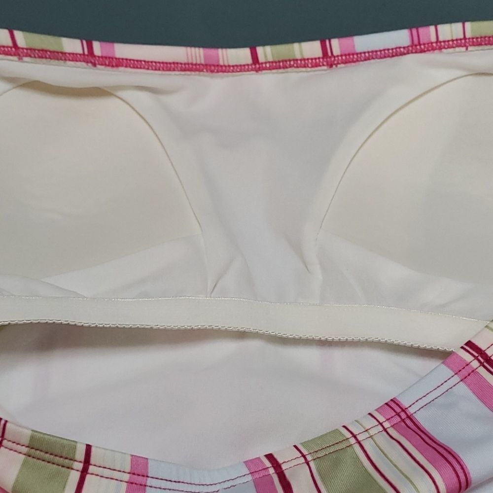 Bathing suit top. Halter style. Rebel, size large.‎ Pink striped. - Picture 3 of 5
